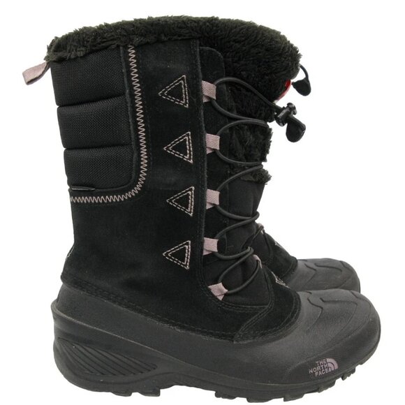 The North Face Heat Seeker Black Leather Lined Waterproof Snow Boots Women's 6 - Picture 2 of 9